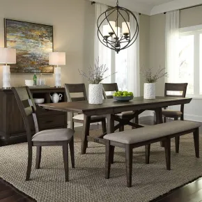 Liberty Furniture 152-CD-TRS Double Bridge - Trestle Table - Dark Chestnut