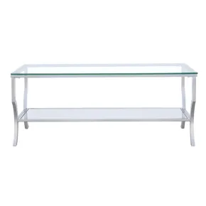 CoasterEssence 720338 Saide - Rectangular Glass Top Coffee Table - Chrome