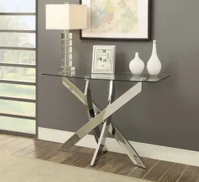 Furniture of America CM4241S-TABLE Laila - Sofa Table - Pearl Silver