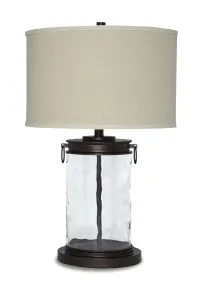 Ashley Furniture L430324 Tailynn - Glass Table Lamp  - Clear / Bronze Finish