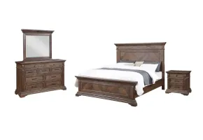 New Classic 00-658-14N New Classic 00-658-14N Mar Vista - 6/6 Eastern King 4 Piece Bedroom Set (Bed & Dresser & Mirror & Nightstand) - Walnut