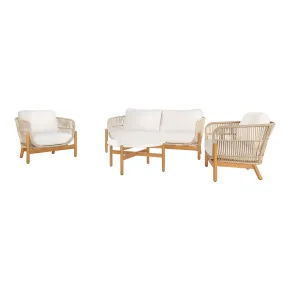 New Classic 60-823-4P New Classic 60-823-4P Solstice - 4 Piece Set Loveseat & 2 Chairs & Coffee Table - Beige