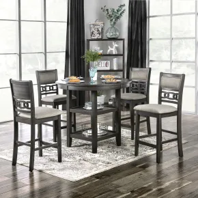Furniture of America CM3609PT-5PK Milly - 5 Piece Counter Height Set - Gray