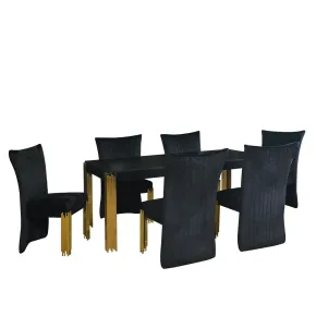 New Classic 40-2034-D4C Empire - Table With 4 Chairs - Black