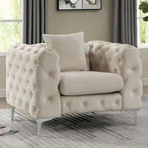 Furniture of America CM6498BG-CH-PK Sapphira - Chair - Beige