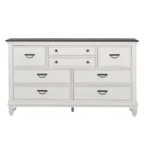 Liberty Furniture 417-BR31 Liberty Furniture 417-BR31 Allyson Park - 8 Drawer Dresser - Wirebrushed White / Charcoal