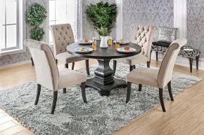 Furniture of America CM3840RT-TABLE Nerissa - Round Table - Antique Black / Beige