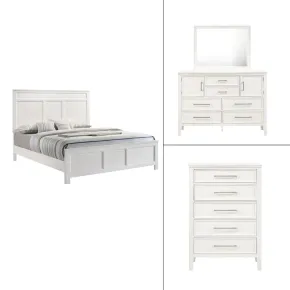 New Classic 00-677W-14C New Classic 00-677W-14C Andover - 6/6 Eastern King 4 Piece Bedroom Set (Bed & Dresser & Mirror & Chest) - White