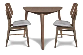 New Classic 40-D1651-D2GC New Classic 40-D1651-D2GC Oscar - Corner Table With 2 Gray Cushion Chairs - Brown