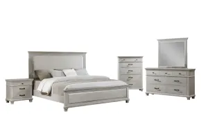 New Classic 00-B3941-35C New Classic 00-B3941-35C Silver Sands - 5/0 Queen 5 Piece Bedroom Set (Bed, Dresser, Mirror, Chest, Nightstand) - Gray