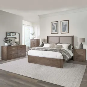 Liberty Furniture 306-BR-QSHDMCN Liberty Furniture 306-BR-QSHDMCN South Bend - 5 Piece Bedroom Set (Queen Shelter Bed, Dresser & Mirror, Chest, Night Stand) - Burnished Clay