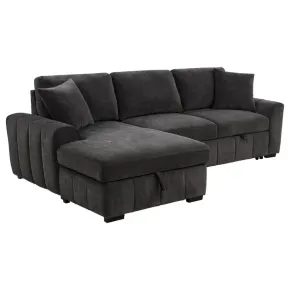 Coaster Fine Furniture 500349B1 Pastrana - LAF Chaise With 1 Piece Pillow, Box 2 of 2 - Charcoal Gray