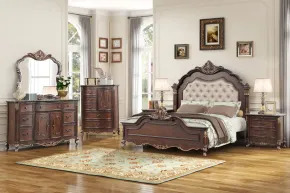 New Classic 00-532-35C New Classic 00-532-35C Constantine - 5/0 Queen 5 Piece Bedroom Set (Bed, Dresser, Mirror, Chest, Nightstand) - Cherry
