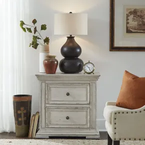 Liberty Furniture 361W-BR61 Liberty Furniture 361W-BR61 Big Valley - 2 Drawer Nightstand With Charging - Whitestone