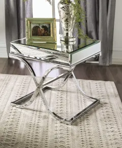 Furniture of America CM4230CRM-E Sundance - End Table - Pearl Silver