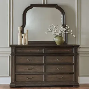 Liberty Furniture 765-BR-DM Provence Park - Dresser & Mirror - Chateau Brown