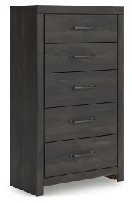 Ashley Furniture PCB2108-46 Hollivern - Five Drawer Chest - Dark Gray