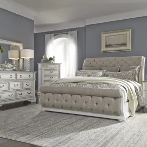 Liberty Furniture 520-BR-CSLDMC Liberty Furniture 520-BR-CSLDMC Abbey Park - 4 Piece Bedroom Set (California King Sleigh Bed, Dresser & Mirror, Chest) - Antique White