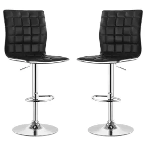 CoasterEveryday 122087 Ashbury - Upholstered Adjustable Bar Stool (Set of 2) - Black