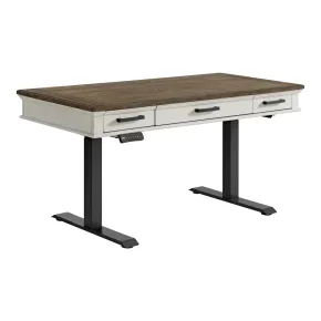 Intercon DK-HO-6028L-RFO-C Drake - Lift Desk - Rustic White / French Oak