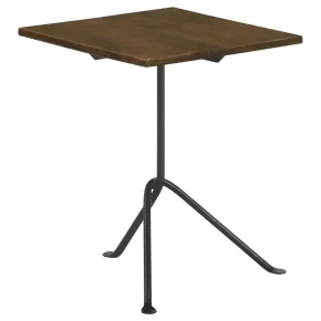 CoasterEssence 931206 Heitor - Square Wood Top Accent Side Table - Dark Brown