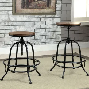 Furniture of America CM3803PC-2PK Silvia - Counter Height Stool (Set of 2) - Black / Medium Oak