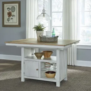 Liberty Furniture 62WH-CD-GTS Liberty Furniture 62WH-CD-GTS Lindsey Farm - Kitchen Island - Weathered White & Sandstone