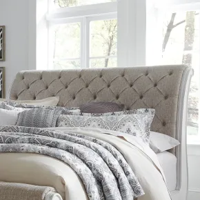 Liberty Furniture 244-BR21HU Magnolia Manor - Queen Upholstered Sleigh Headboard - Antique White