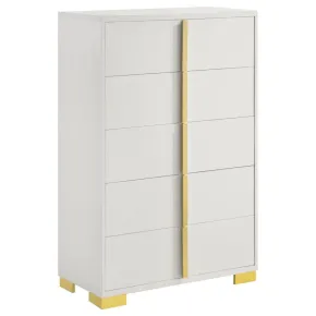 Coaster Fine Furniture 222935 Marceline - 5-Drawer Bedroom Chest - White