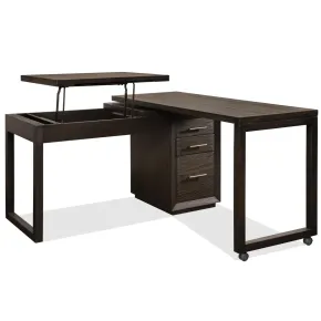 Riverside Furniture 23932 Prelude - Swivel Lift Top L-Desk - Dark Brown