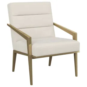 Coaster Fine Furniture 903143 Kirra - Upholstered Metal Arm Accent Chair - Cream