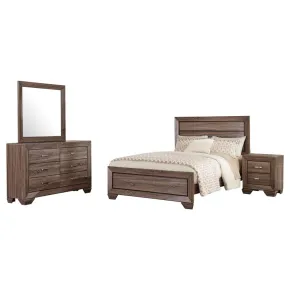 CoasterEveryday 204191Q-S4 Kauffman - 4 Piece Queen Bedroom Set - Washed Taupe