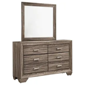 CoasterEveryday 204193M Kauffman - 6-Drawer Dresser With Mirror - Washed Taupe
