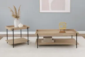 Coaster Fine Furniture 710308-S2 Fallon - 2 Piece Rectangular Coffee And End Table Set - Natural