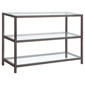 CoasterEssence 720229 Trini - 2-Shelf Glass Top Entryway Console Table - Black Nickel