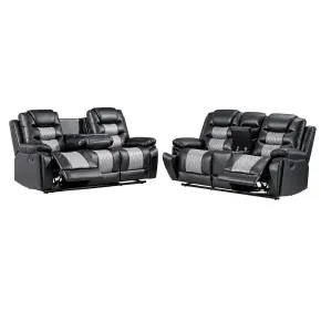 New Classic 20-U7005BKG-2NP New Classic 20-U7005BKG-2NP Nikko - Manual 2 Piece Sofa & Loveseat - Black / Gray