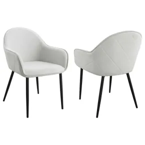 Coaster Fine Furniture 115592 Emma - Fabric Upholstered Dining Arm Chair (Set of 2) - Fog Gray