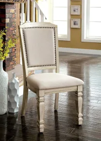 Furniture of America CM3600SC-2PK Holcroft - Side Chair (Set of 2) - Antique White / Ivory
