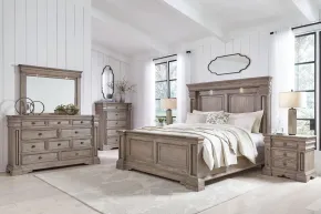 Ashley Furniture B916/31/36/58/56/94 Ashley Furniture B916/31/36/58/56/94 Blairhurst - 5 Pc. - Dresser, Mirror, California King Panel Bed - Light Grayish Brown