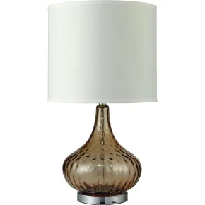 Furniture of America L731207AM Donna - Table Lamp - Amber - Glass