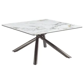 Coaster Fine Furniture 708138 Carvell - Square Sintered Stone Top Coffee Table - Mirage White