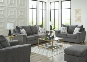Ashley Furniture 28502/38/35/20/14 Ashley Furniture 28502/38/35/20/14 Stairatt - 4 Pc. - Sofa, Loveseat, Chair, Ottoman - Gravel