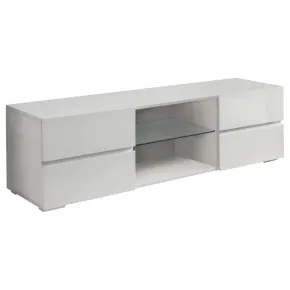 CoasterEssence 700825 Galvin - 4-Drawer Wood TV Stand - White High Gloss