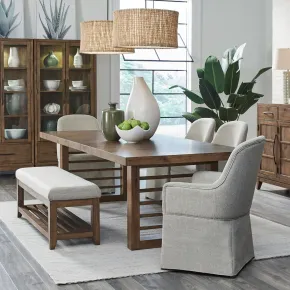 Liberty Furniture 936-DR-62PS Liberty Furniture 936-DR-62PS Shaker Lakes - 6 Piece Double Pedestal Table Set - Harvest Brown
