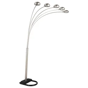 CoasterEssence 1243 Kayd - Arc 5-Light Dome Shade Metal Floor Lamp - Chrome