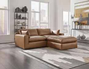 Ashley Furniture 30901/64/65/08 Emilia - 3 Pc. - 2-Piece Sectional Loveseat, Ottoman - Caramel