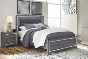 Ashley Furniture B214B14 Lodanna - Queen Panel Bed With Roll Slats - Gray