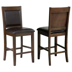 CoasterEssence 115209 Dewey - Upholstered Counter Chair (Set of 2) - Walnut