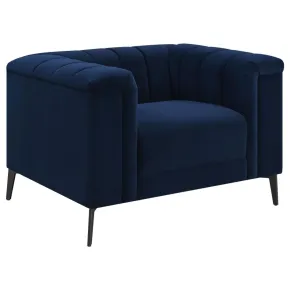 CoasterEssence 509213 Chalet - Upholstered Tuxedo Arm Tufted Chair - Blue