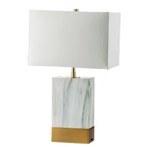 Furniture of America L731197-GL Faith - Table Lamp - White / Gold